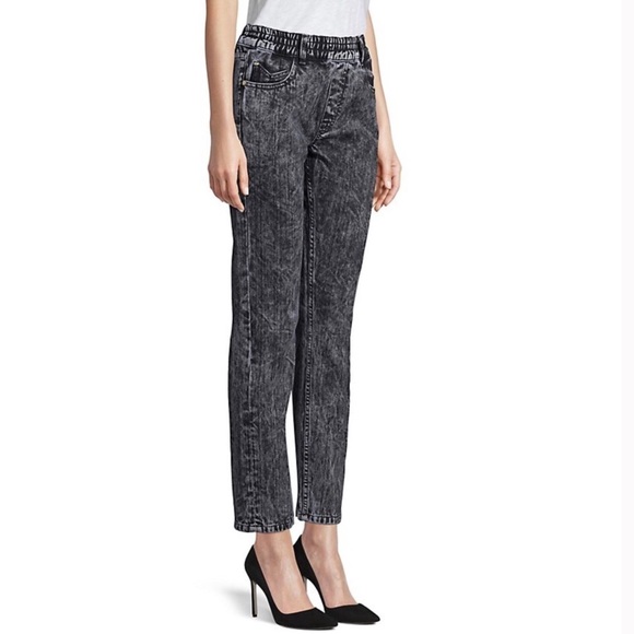 Caroline Constas Black Acid Wash Remi Pull On Jeans
